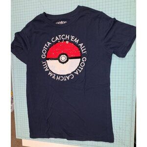 Pokemon Flip Sequin T-Shirt XL Pikachu Pokeball “Gotta Catch 'Em All”